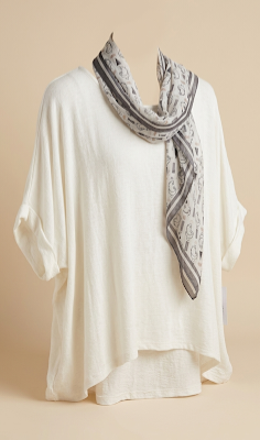 Blusa blanca con pañuelo 