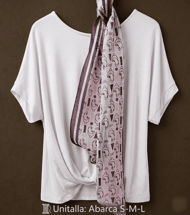 Blusa blanca con pañuelo  - Imagen 2