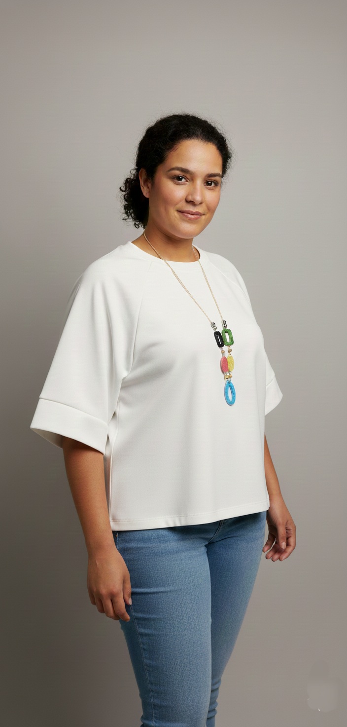 Blusa Blanca de Manga Japonesa con Elegante Caída